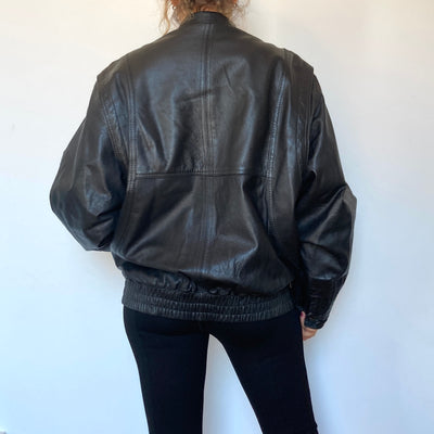 Black Bomber leather jacket