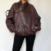 Dark Burgundy Bomber leather jacket