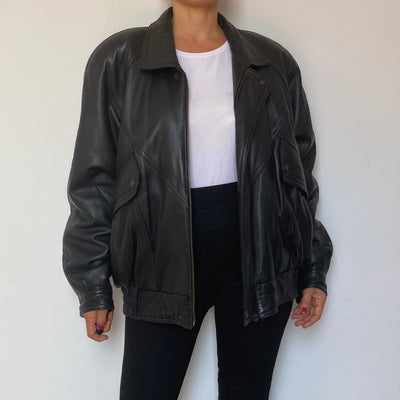 Bomber leather jacket