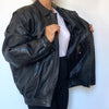 Black Bomber leather jacket