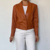 Crop leather jacket