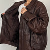 Brown Bomber leather jacket