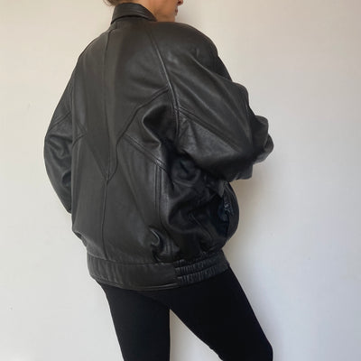 Bomber leather jacket