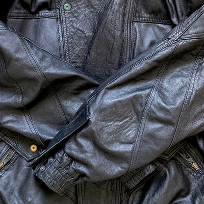 Black Bomber leather jacket