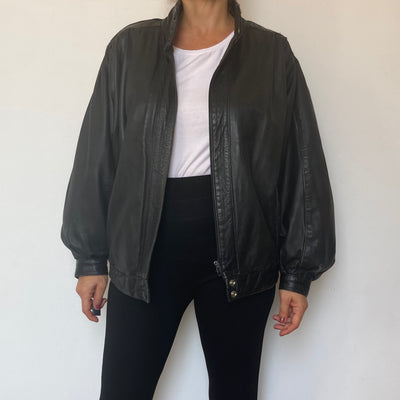 Bomber leather jacket