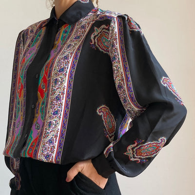 Black & Multicolour blouse