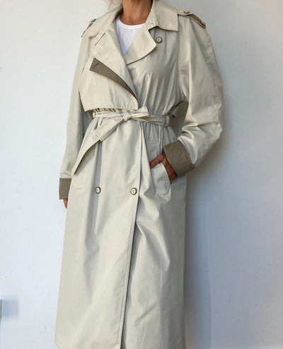 Beige Long Trench Coat