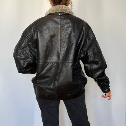 Vintage Aviator Sherpa bomber Jacket
