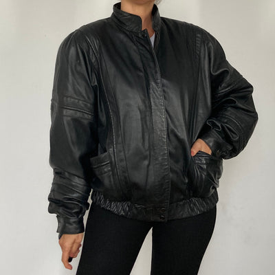 Bomber leather jacket