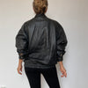 Black Bomber leather jacket