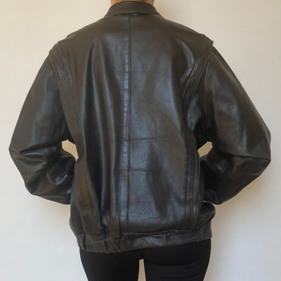 Bomber leather jacket