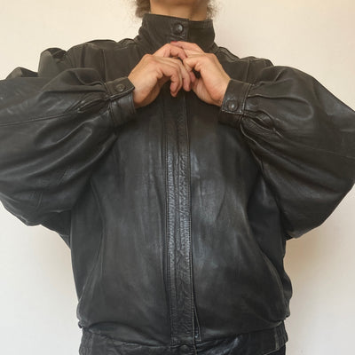 Bomber leather jacket