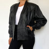 Black Bomber leather jacket