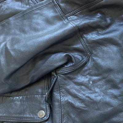 Parka leather jacket