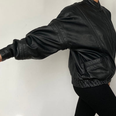 Bomber leather jacket