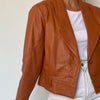 Crop leather jacket