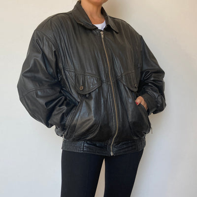 Bomber leather jacket