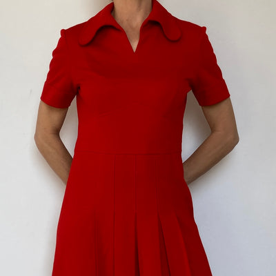 Red Pleated Dress