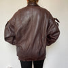 Dark Burgundy Bomber leather jacket