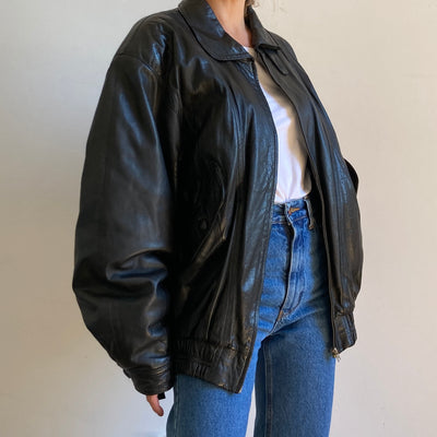 Bomber leather jacket