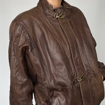 Vintage leather Bomber jacket