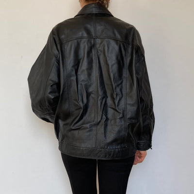 Bomber leather jacket