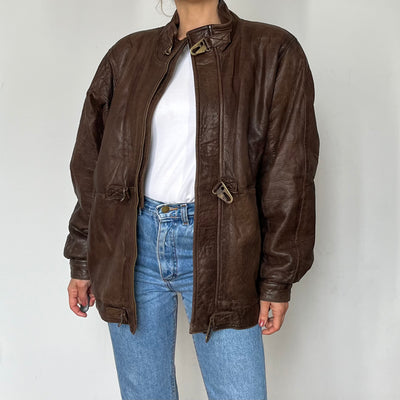 Vintage leather Bomber jacket