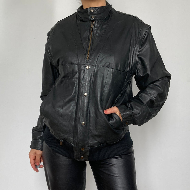 Bomber leather Vest-Jacket