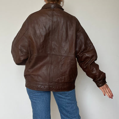 Vintage leather Bomber jacket