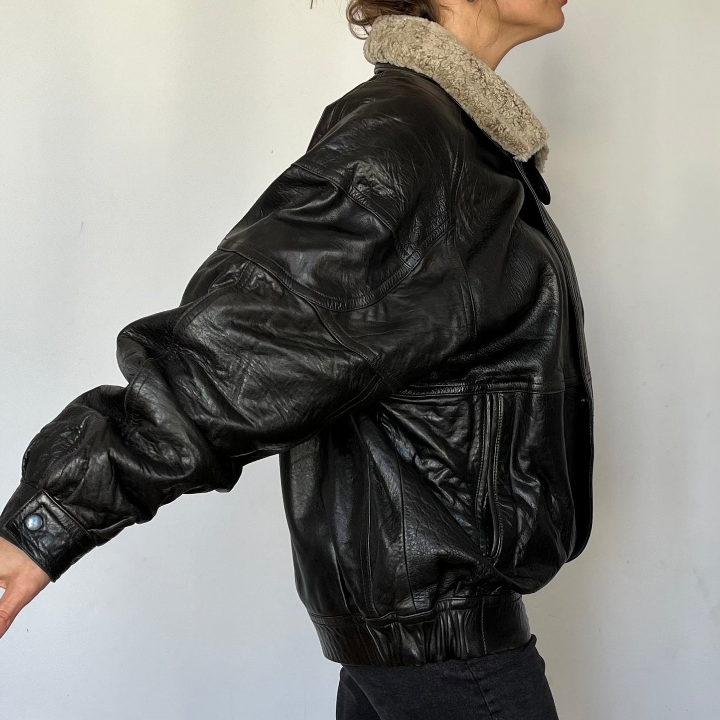 Vintage Aviator Sherpa bomber Jacket