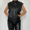 Bomber leather Vest-Jacket