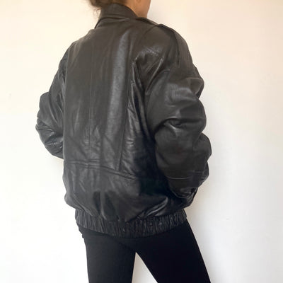 Black Bomber leather jacket