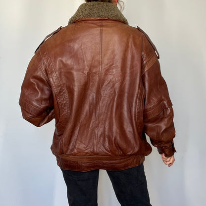 Vintage Aviator Sherpa bomber Jacket