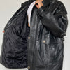 Parka leather jacket