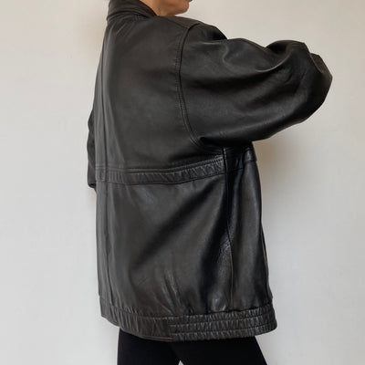 Black Bomber leather jacket