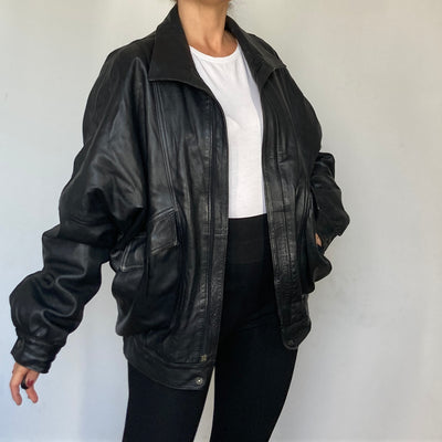 Bomber leather jacket