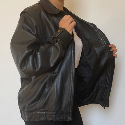 Bomber leather jacket