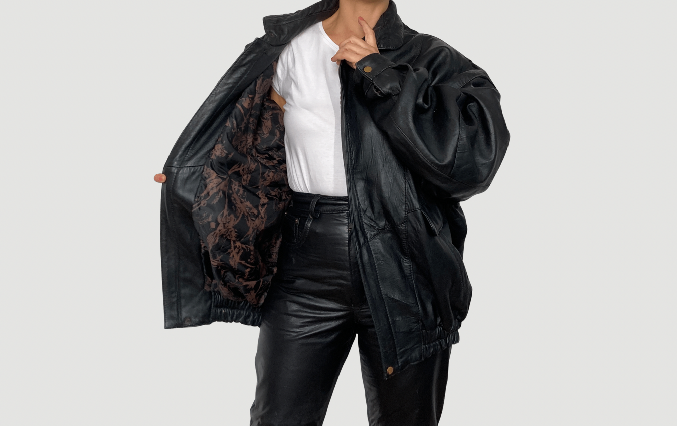 Black Bomber leather jacket