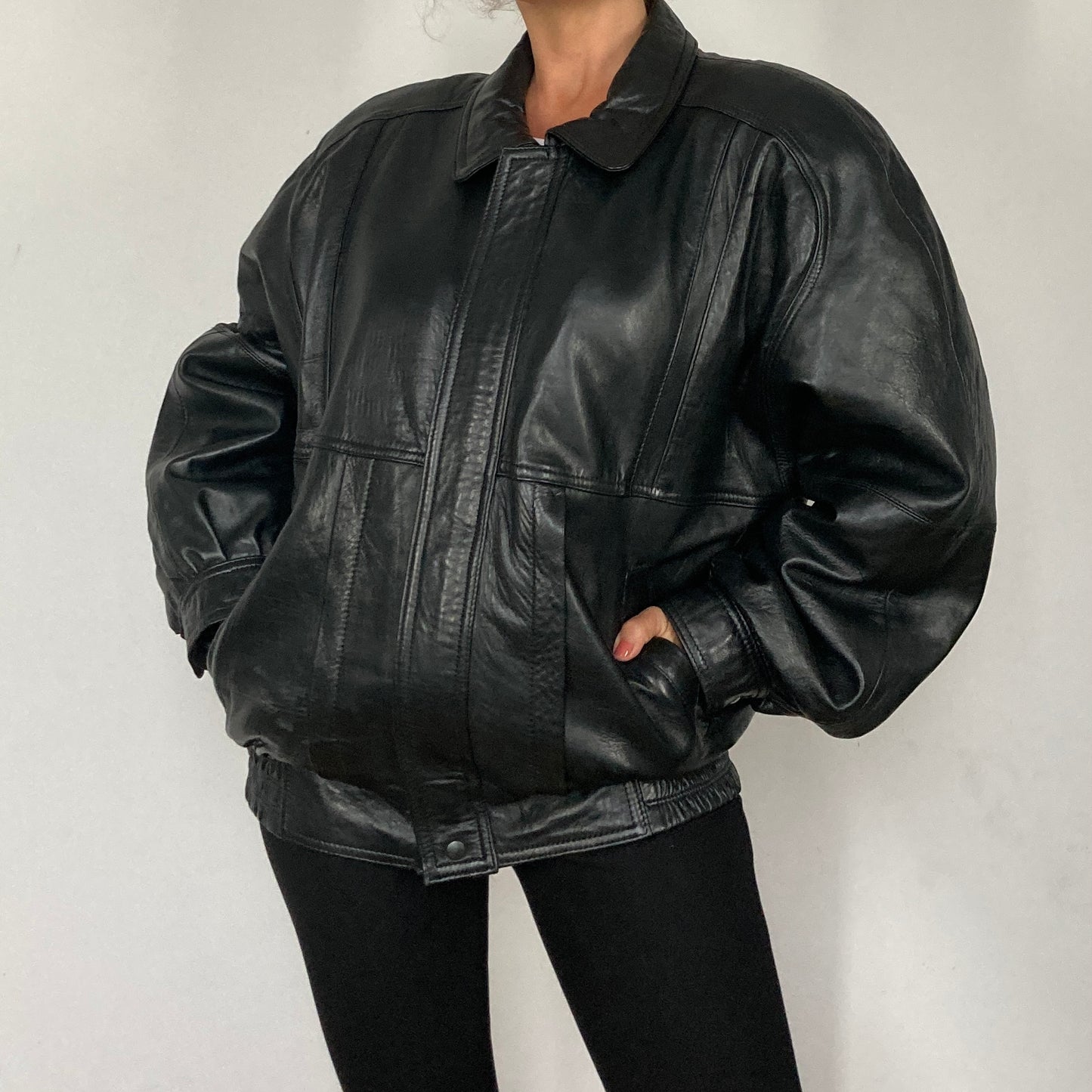 Bomber leather jacket