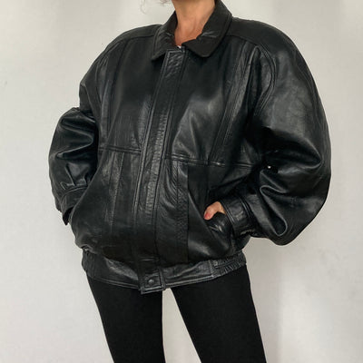 Bomber leather jacket