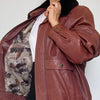 Burgundy Bomber leather jacket