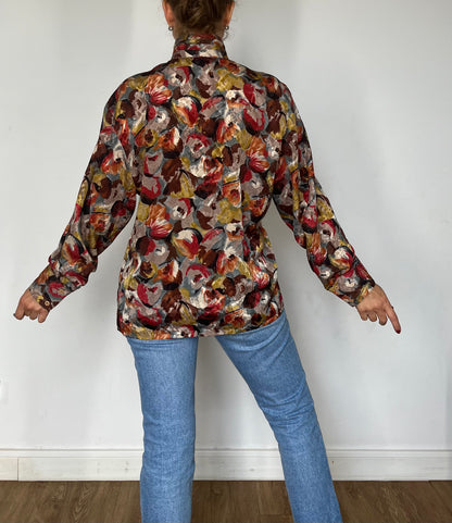 Vintage Abstract floral blouse