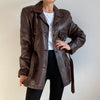 Brown leather blazer