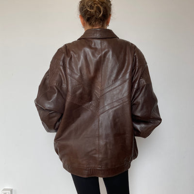 Brown Bomber leather jacket