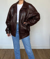 Vintage leather Bomber jacket