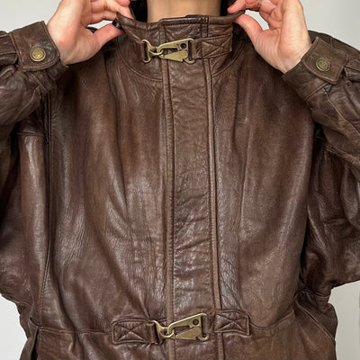 Vintage leather Bomber jacket