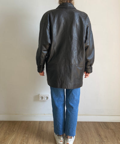 Dark brown leather jacket