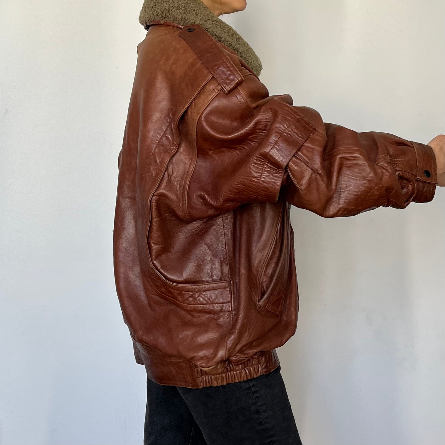 Vintage Aviator Sherpa bomber Jacket