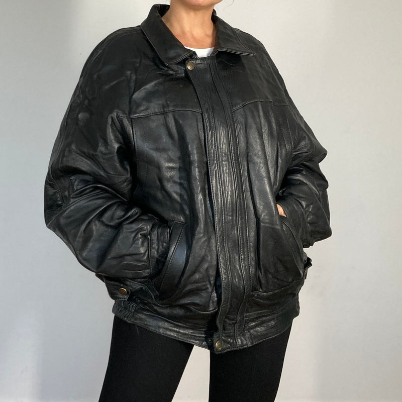 Bomber leather jacket