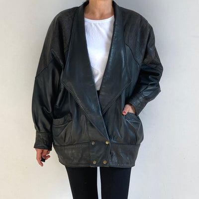 Bomber leather jacket